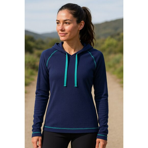 Columbia Lightweight Pullover Hoodie Medium Dark Blue & Teal - Picture 7 of 7